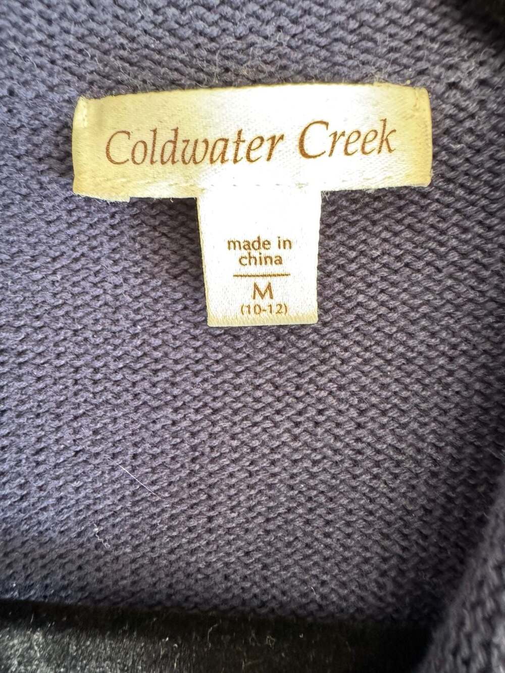Coldwater Creek Blue Ribbed Knit Cardigan Sweater Size M - Picture 2 of 5